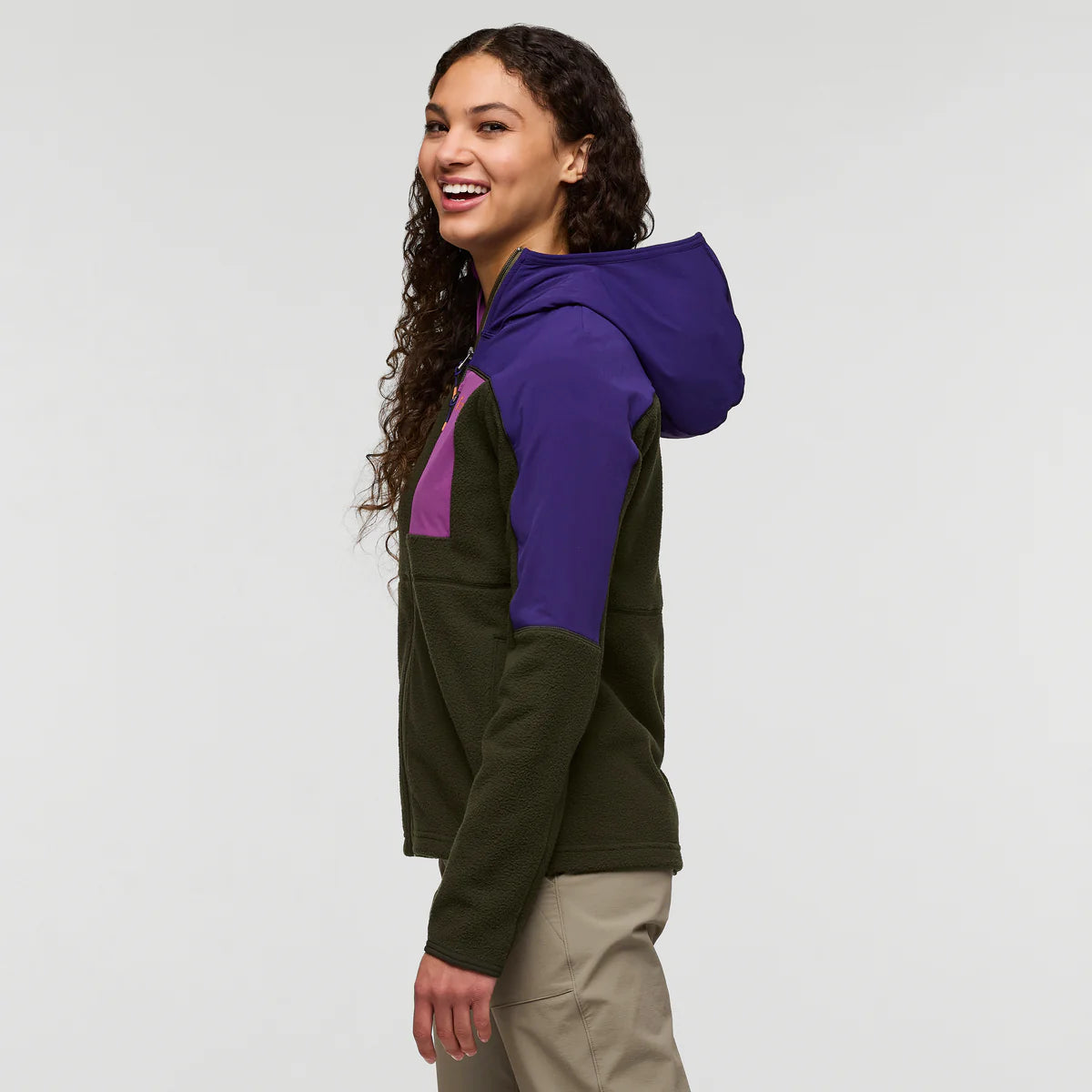 Polar Damski Abrazo Fleece Full-Zip Jacket, Black Violet and Woods
