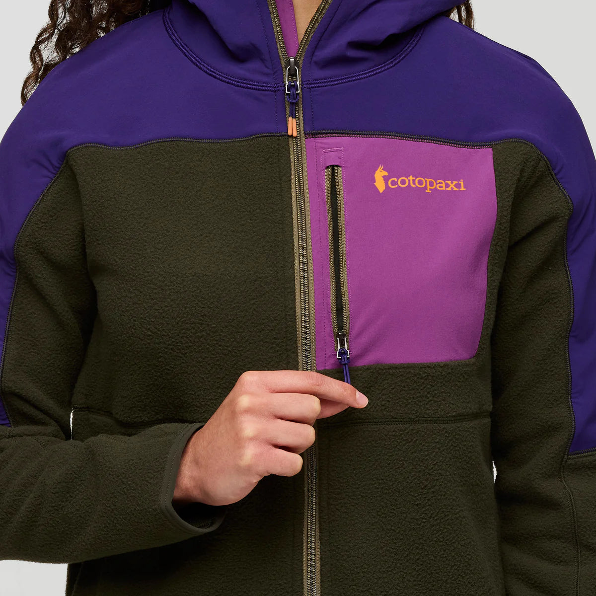 Polar Damski Abrazo Fleece Full-Zip Jacket, Black Violet and Woods