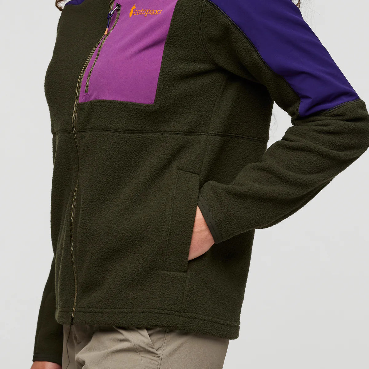 Polar Damski Abrazo Fleece Full-Zip Jacket, Black Violet and Woods