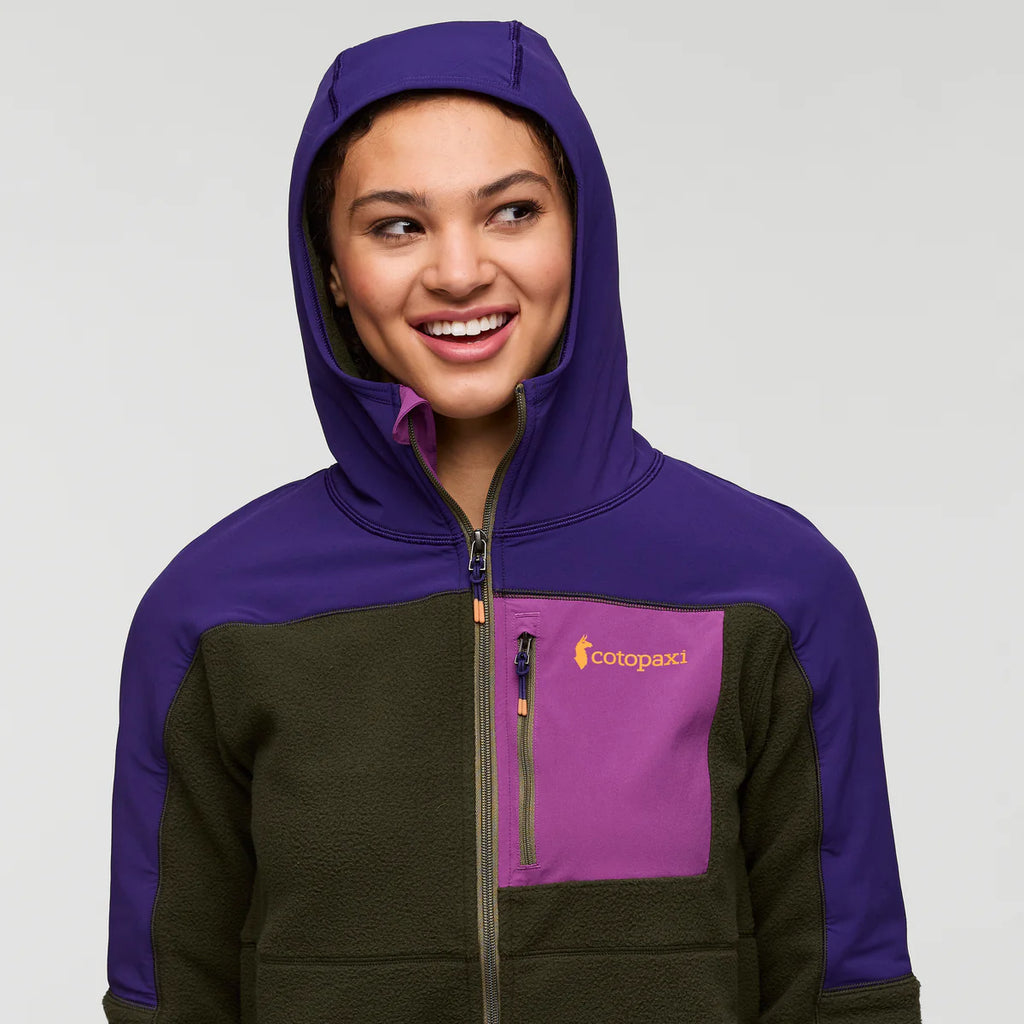 Polar Damski Abrazo Fleece Full-Zip Jacket, Black Violet and Woods
